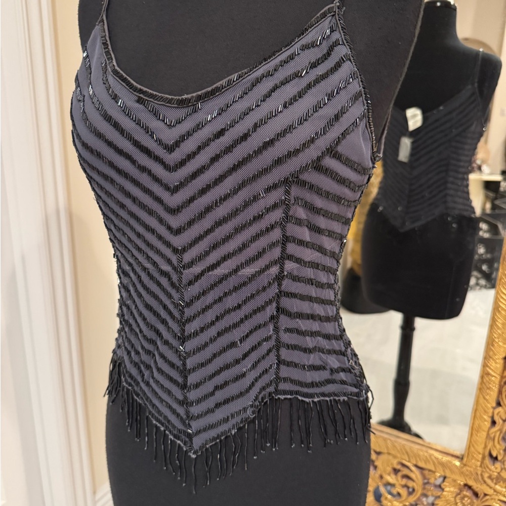 Elegant gunmetal, grey hand Beaded‎ Women's Top